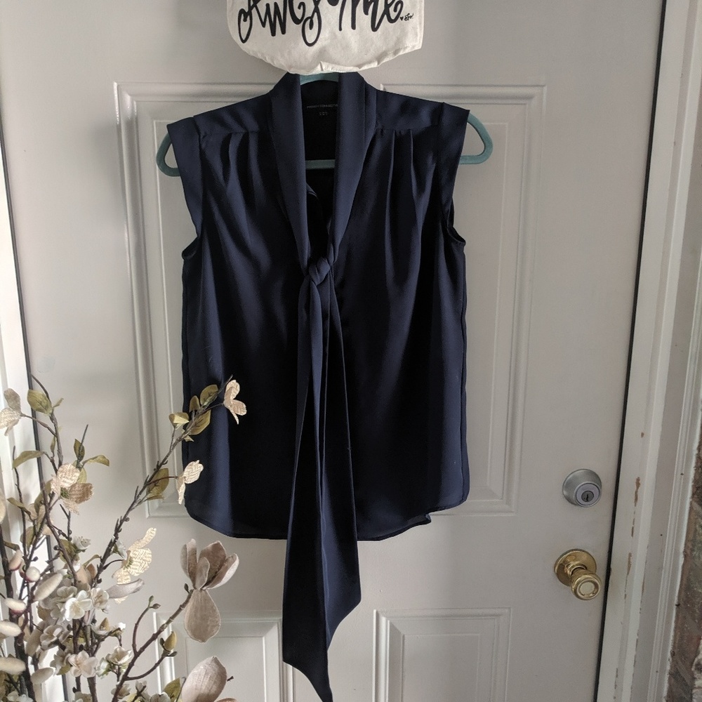 Navy Blue Size 6 Blouse